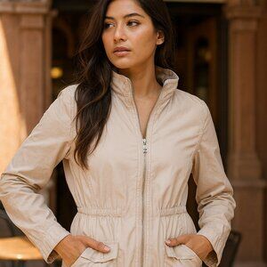 Bass Size Medium Windbreaker Rain Jacket Pale Pink